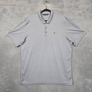 Travis Mathew Golf Polo Shirt Mens 2XL Gray Geometric‎ All over print